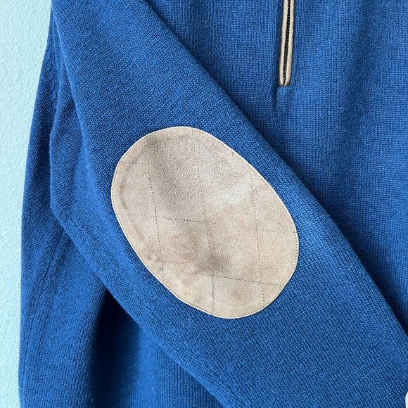 Vineyard Vines Navy Quarter Zip Mock Neck Sweater Size L - Picture 4 of 6